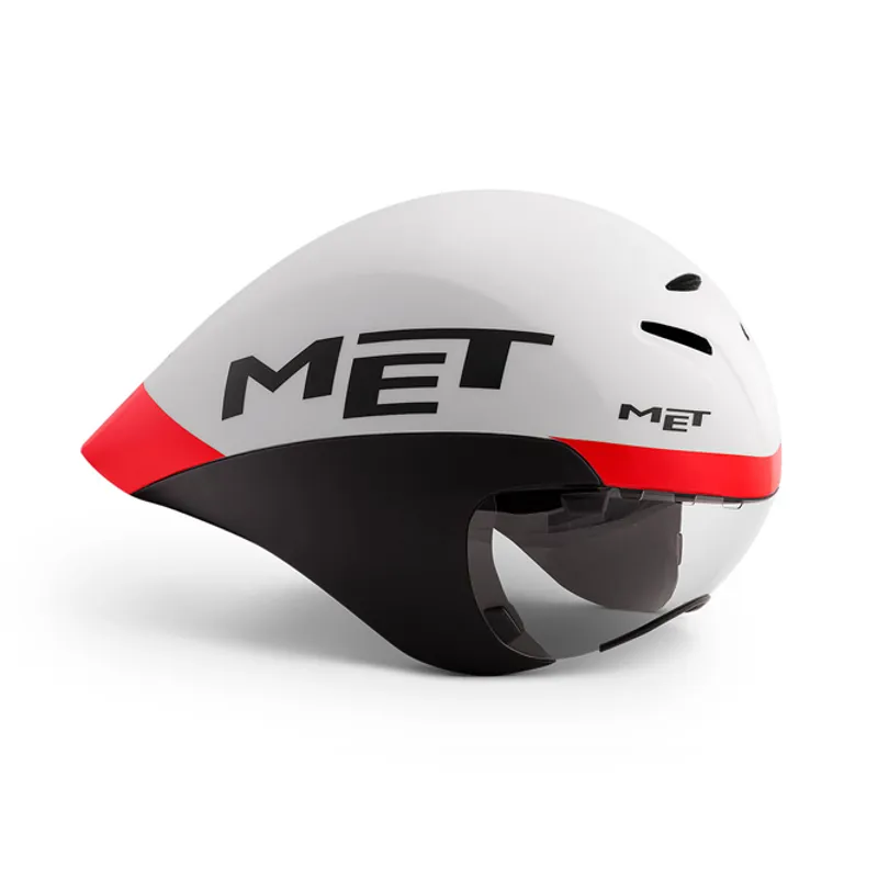 MET Drone Helmet in White/Red/Black